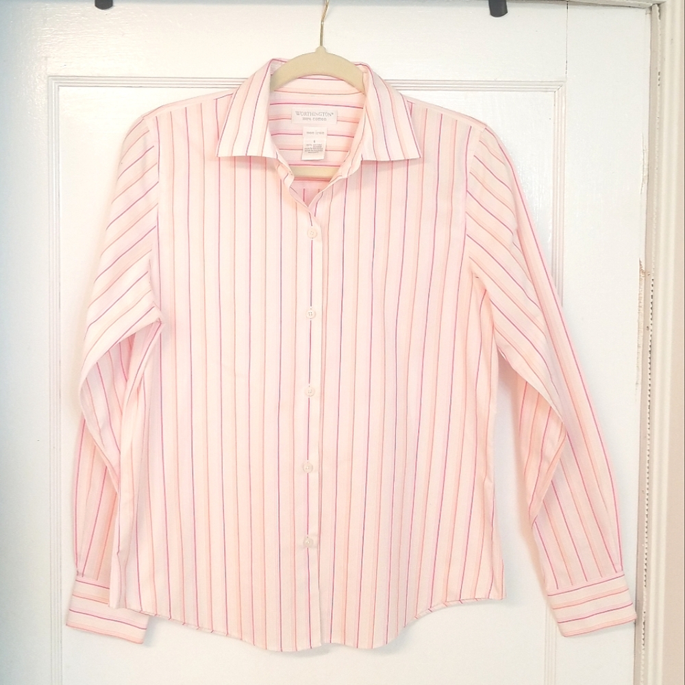 Worthington Non Iron Button Down Blouse